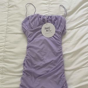 Purple Dress: tight, flattering